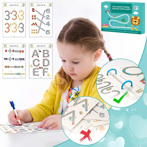 Libro De Ejercicios Mágicos Reutilizable Para Niños