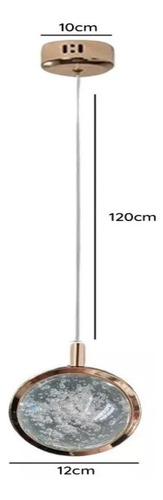 2 Pendentes Cristal Bolhas Led 3 Cores Gold Saturno Esfera