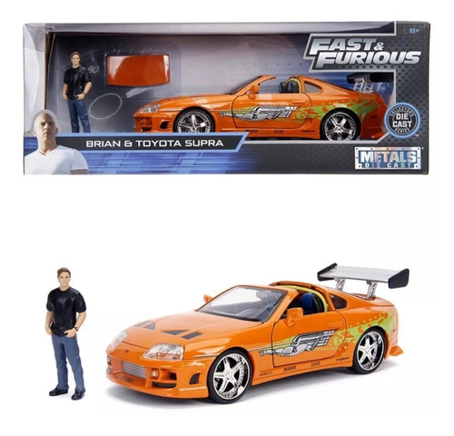Jada 1/24 Toyota Supra Brian's Figura Brian Fast And Furious