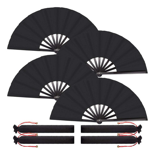 Grande Plegable De 4 Piezas, De Mano, Chino, Japonés, Kung
