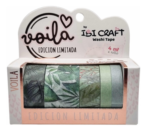 Washi Tape Cinta Adhesiva Voila Edición Limitada 48hs X 5uni