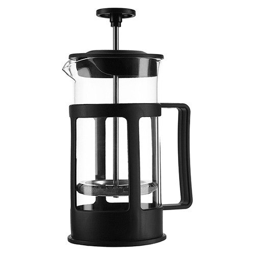8 Cafeteras Tipo Prensa Francesa De Vidrio 350ml (8 Piezas) Color Negro