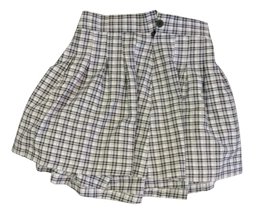 Falda De Pliegues Bershka Lila De Cuadros Mujer M (Usado)