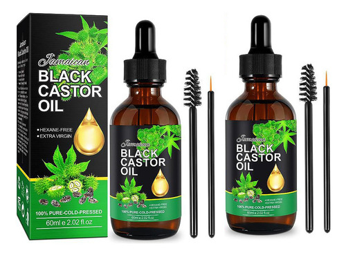 Aceite De Ricino Negro, Cabello Fuerte, Mejorar El Frizz