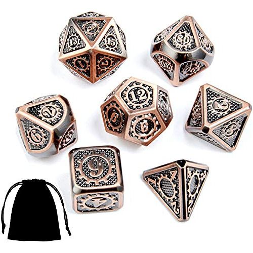 Ms Hong D Capad Metal Dice Set 7die Solid Dnd Juego De Dados