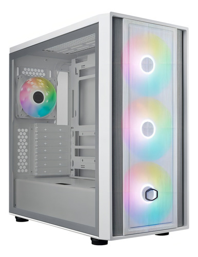 Refrigerador de gabinete Masterbox 600 Mid Tower Master White Argb MB600-WGnn-S00