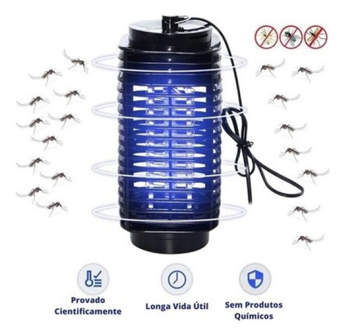 Mata Mosquito Elétrico Armadilha Pernilongo Choque Luz Uv