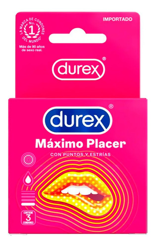 Durex Condones Maximo Placer Con Puntos Y Estrias 3un