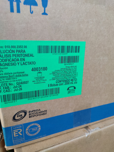 1 Caja Diálisis Peritoneal 2.5% Manual Pisa (Usado)