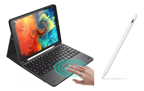 Estuche Teclado Con Trackpad (mouse) Para Tablet + lapiz