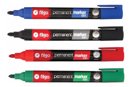 Marcador Permanente Indeleble  Filgo X 10 Unidades