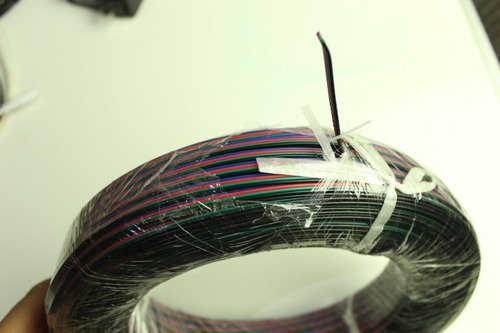 1 Rollo Cable De 4 Hilos Para Tira Led Rgb Multicolor 5050 Luz Blanco Frío 12v