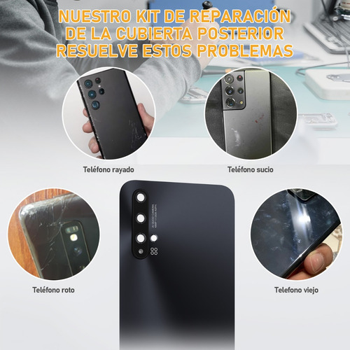 Tapa Trasera Bateria Para Huawei Nova 5t + Cristal Cámara Violeta