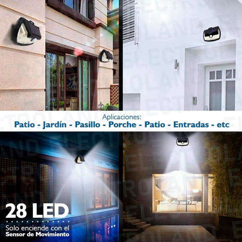 Imagen 5 de 10 de Reflector Luz Led Panel Solar Sensor Movimiento Ip66