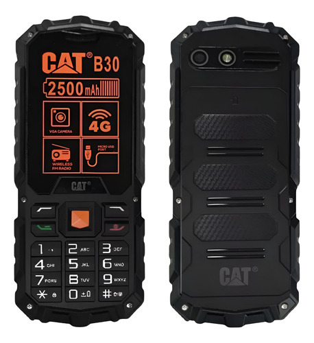 Celular Para Idosos Teclado Grande Capterpillar B30 4g Cor Preto/laranja