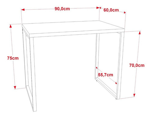 Conjunto Escritório Mesa 90cm Estante 60cm Prisma Snow Cor Creme