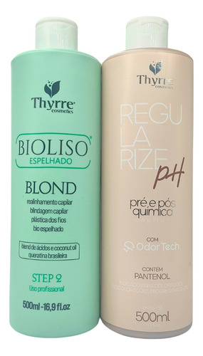 Progressiva Bioliso Blond 500ml + Regularize Ph 500ml Thyrre
