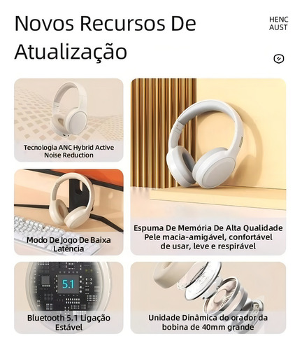 Auriculares Inalámbricos Bluetooth Plegables Lenovo Academia Training Th30, Color Rosa Rosa