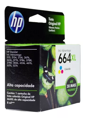 Cartucho Hp 664 Color Original F6v29ab - 2136 2676 3776 5076