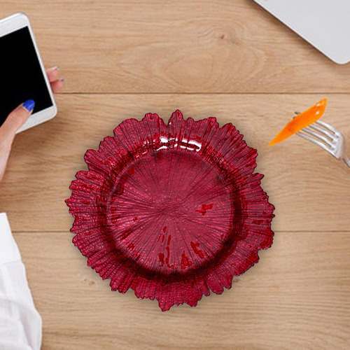 Plato De Cena, Plato Irregular, Bandeja Decorativa, Rojo