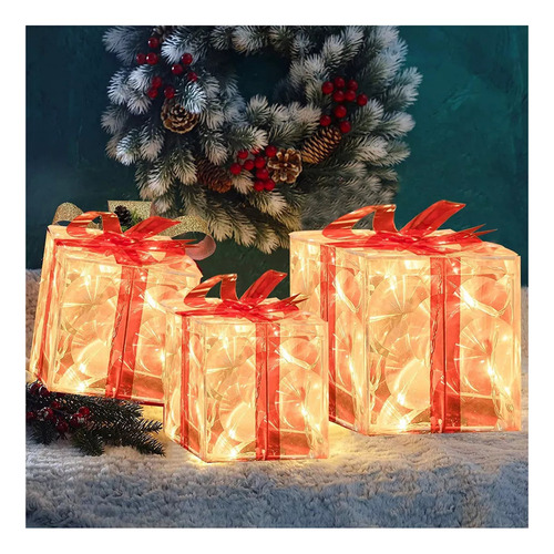 Caixa/conjunto De Presente De Iluminação De Natal De 3 Peças