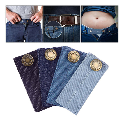 Para . 4pcs Denim Pantst Pantalones Extender Cinturón