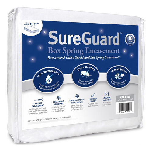 Split Cal King Sureguard Box Spring Encasement Set