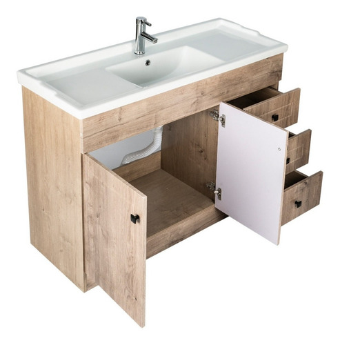 Kit Mueble Vanitorio Termolaminado Wood F 120x47x80cm