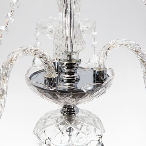Imagen 3 de 10 de Candil Cristal Vintage Clásico Traslúcido E12 40w 3 Luces