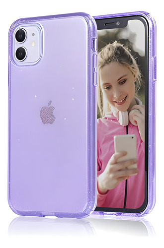 Funda Jjgoo iPhone 11 Purpurina Antiarañazos Púrpura
