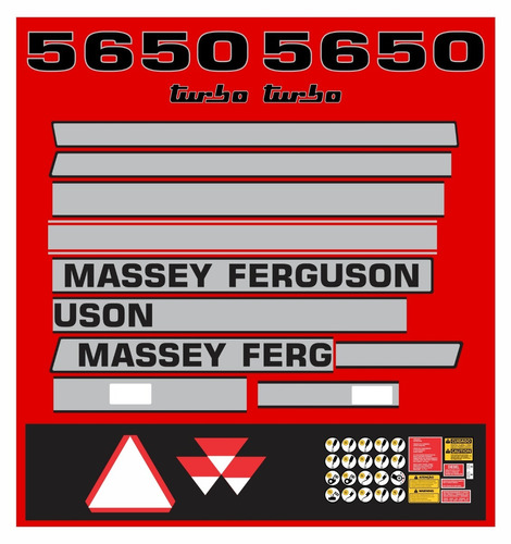 Kit Adesivo Colheitadeira Massey Ferguson 5650 Turbo Mk