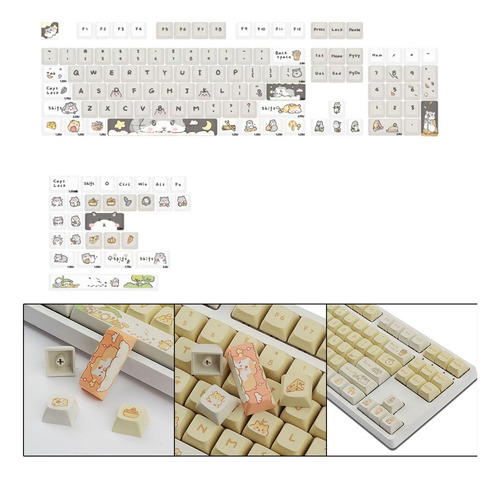 Teclas Pbt Keycaps 132 Teclas De Sublimación, Piezas De Repu