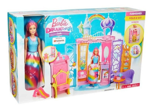 Barbie Casa Castillo De Reino Arcoiris Dreamtopia + Muñeca