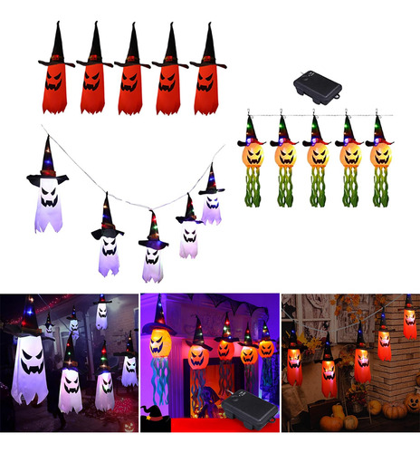 3 Conjuntos De Luzes De Abóbora De Halloween De 10 Pés