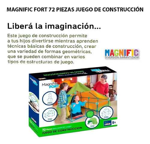 Juego De Construccion Magnific Fort 72 Piezas Imaginacion