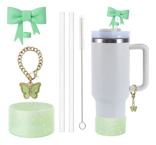Kit De 6 Artículos Para Termo Vaso Stanley O Generico Verde