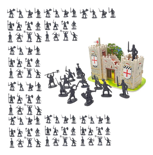 Figura De Acción De Caballero De Castillo Medieval A Gris