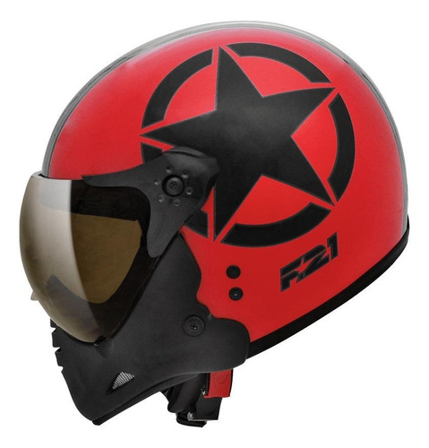 Capacete Moto Peels F-21 Us Army Vermelho Preto Fosco Tamanho do capacete M - 58