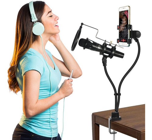 Soporte Para Microfono Brazo Con Filtro Pop Soporte Celular