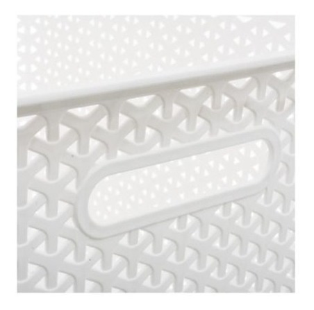 Canasto Organizador De Plástico Cuadrado Blanco 35 L