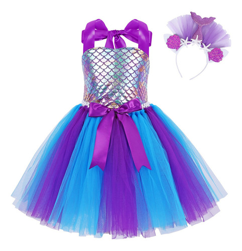 Vestidos Sirenita De Princesas Para Tutu Niñas