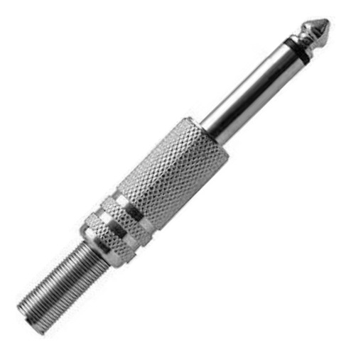Plug P10 Macho Estéreo Cromado Mola Simples Mxt