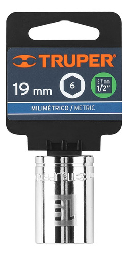 Dado 1/2' 6 Puntas Milimetrico 19 Mm Truper 13269 Color Plateado