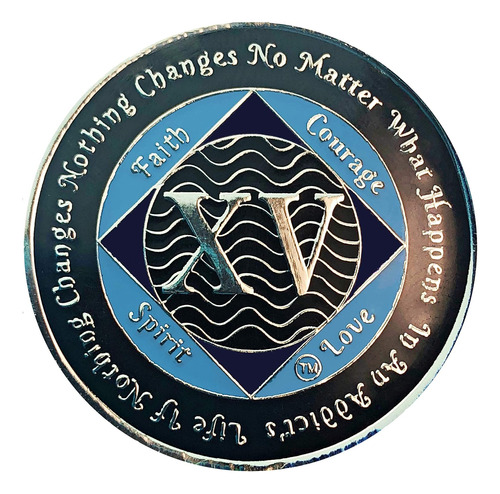 Medallón De Recuperación Chapado Color Plata De 15 Aã...