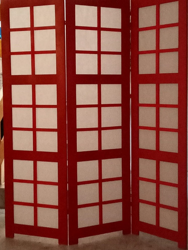 Biombo Estilo Japones Rojo