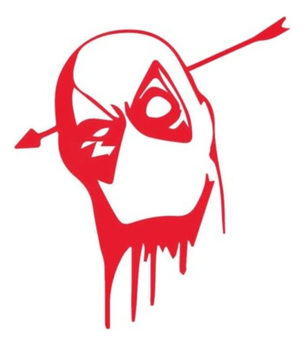 Sticker Calcomanía Deadpool Rojo Flecha Marvel Automoto