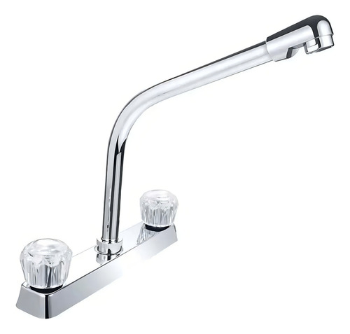 Llave Mezcladora Grifo Cocina Fregadero Acero Inoxidable 8'' Color Plateado