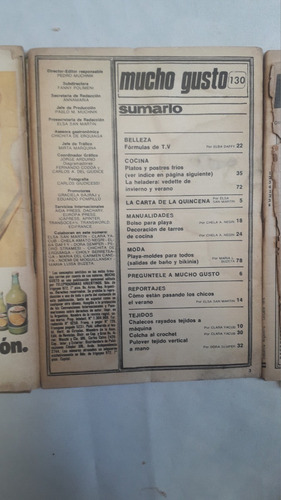 Lote Por Tres Revistas Antiguas ** Mucho Gusto ** Año 1976 (Usado)