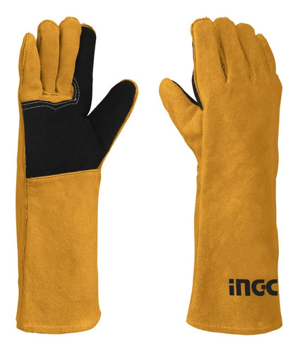 Guantes Cuero Largo Soldador 16  Ingco Hgvw02 *ub*