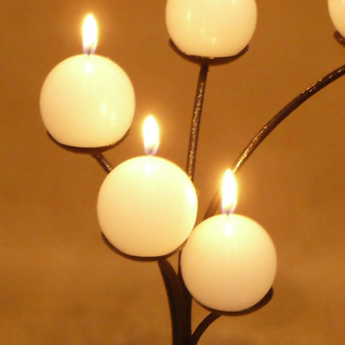 Castiçal 5 Bolinhas Porta Vela Candelabro Mesa Decorativo